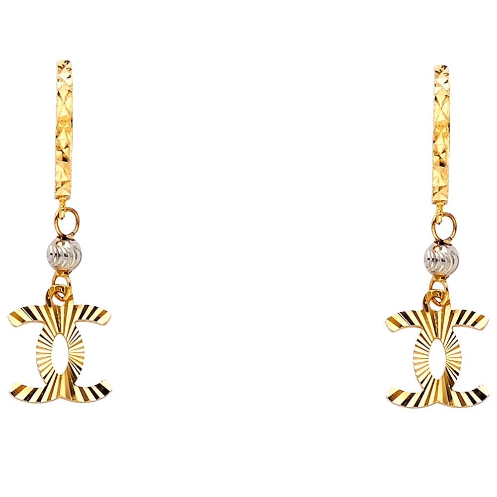 14KY DC FANCY HANGING EARRINGS: 14KY DC Fancy Hanging Earrings Material Type : 14k Gold Material Color : Yellow Avg. Weight: 2.4 Gr. Size: Height : 30 mm, Width : 8 mm Accessories: None Notice: When purchasing pre-owned goods, pl