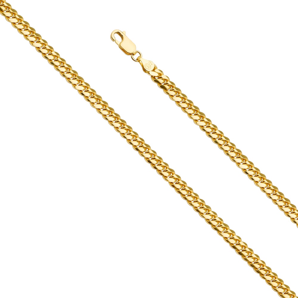 14KY SOLID MIAMI CUBAN: 14KY Solid Miami Cuban Material Type : 14k Gold Material Color : Yellow Avg. Weight: 16.42 Gr. Size: Length : 8 inch, Width 5mm Accessories: None Notice: When purchasing pre-owned goods, please refer