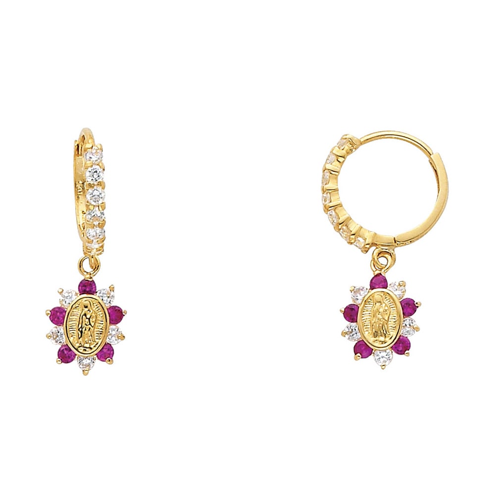 14KY GUADALUPE CZ HUGGIES EARRINGS: 14KY Guadalupe CZ Huggies Earrings Material Type : 14k Gold Material Color : Yellow Avg. Weight: 1.46 Gr. Size: Height : 12 mm, Width : 12 mm Accessories: None Notice: When purchasing pre-owned