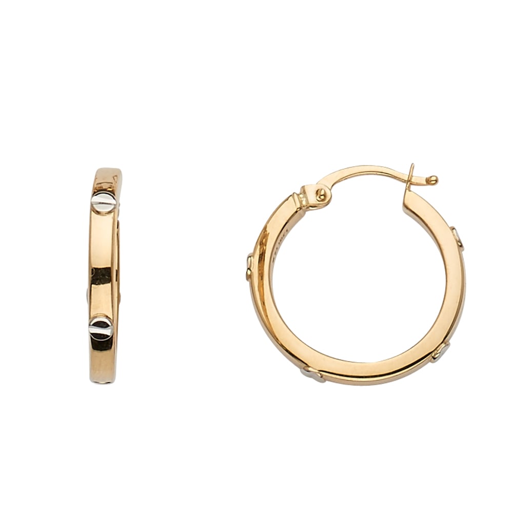 14KY HOOP EARRINGS WITH SCREW: 14KY Hoop Earrings with Screw Material Type : 14k Gold Material Color : Yellow Avg. Weight: 2.07 Gr. Size: Height : 19 mm, Width : 19 mm Accessories: None Notice: When purchasing pre-owned goods,