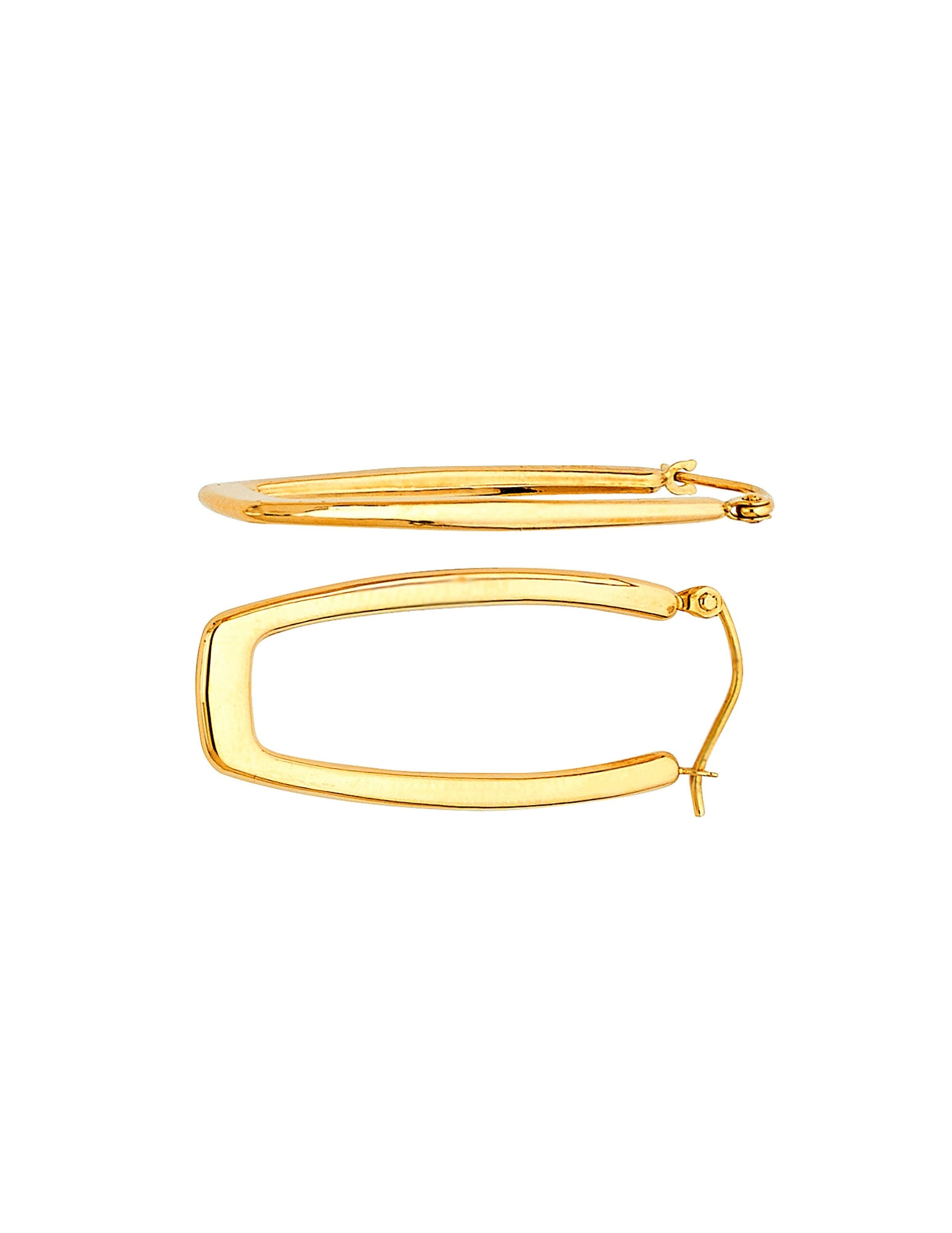 14KY RECTANGLE HOLLOW EARRINGS - 2