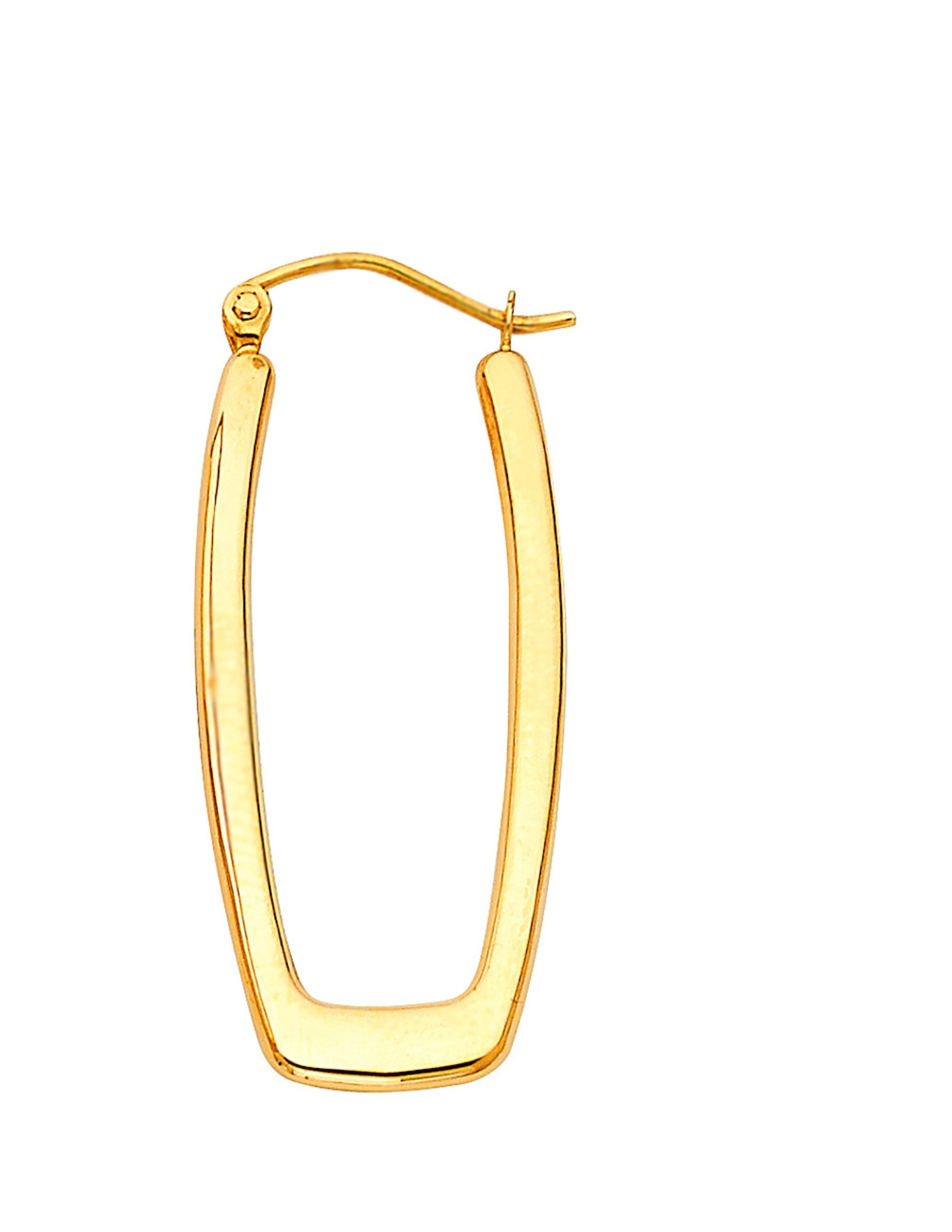 14KY RECTANGLE HOLLOW EARRINGS - 3