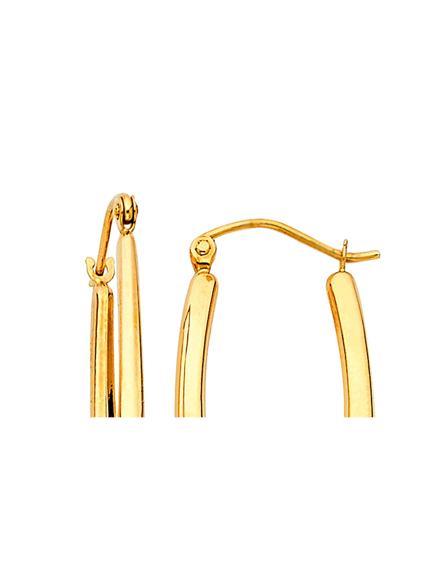 14KY RECTANGLE HOLLOW EARRINGS - 5