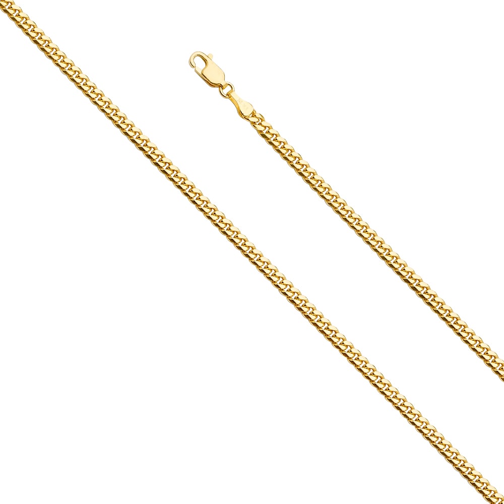14KY SOLID MIAMI CUBAN: 14KY Solid Miami Cuban Material Type : 14k Gold Material Color : Yellow Avg. Weight: 7.08 Gr. Size: Length : 7.5 inch, Width 3.3mm Accessories: None Notice: When purchasing pre-owned goods, please