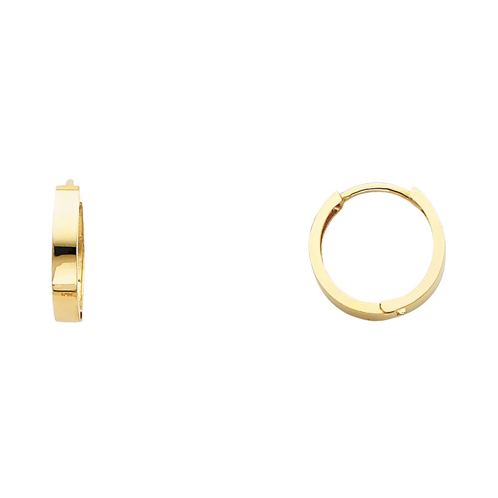 14KY PLAIN HUGGIES EARRINGS: 14KY Plain Huggies Earrings Material Type : 14k Gold Material Color : Yellow Avg. Weight: 1.07 Gr. Size: Height : 13 mm, Width : 13 mm Accessories: None Notice: When purchasing pre-owned goods,