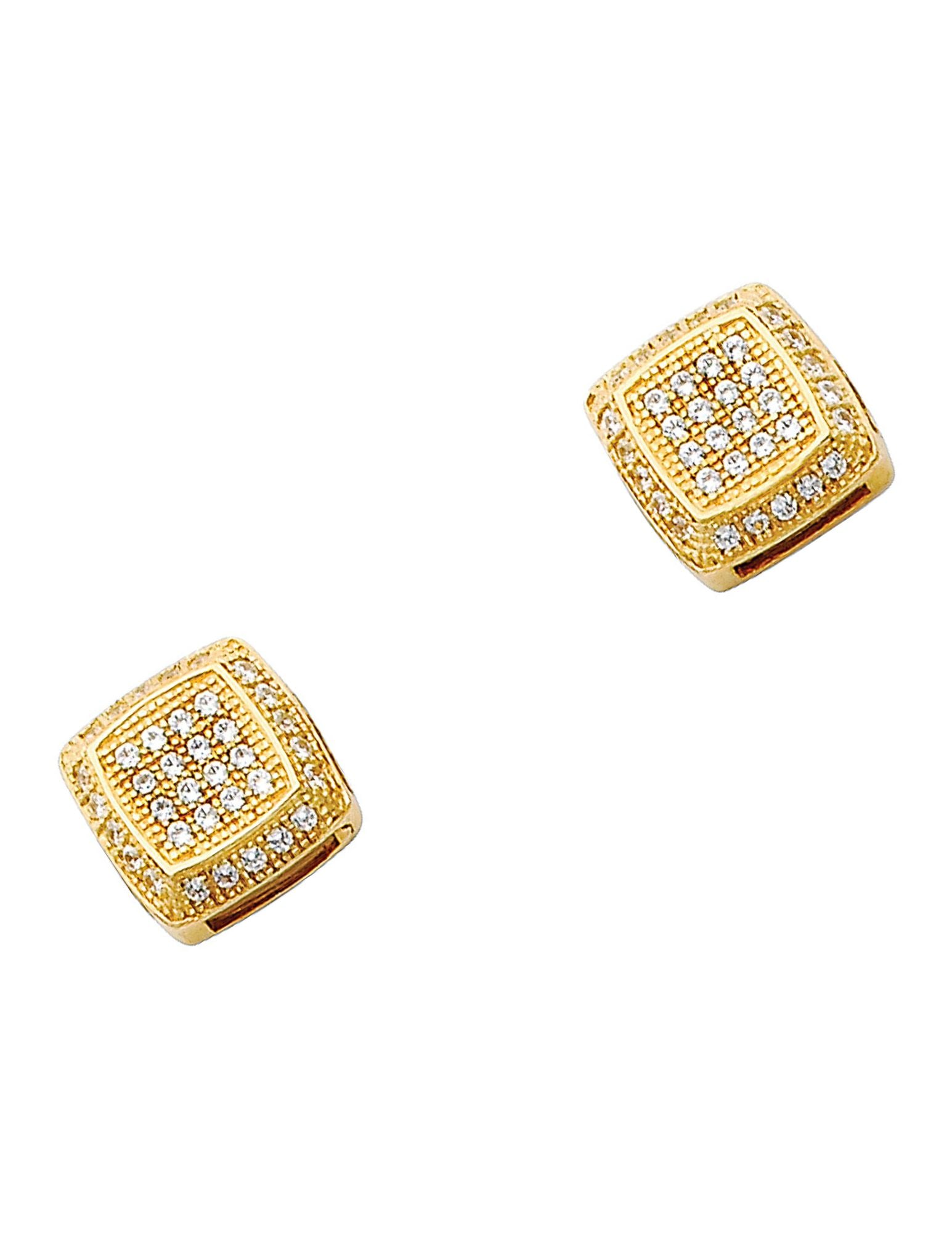 14KY SQUARE CZ EARRINGS - 3