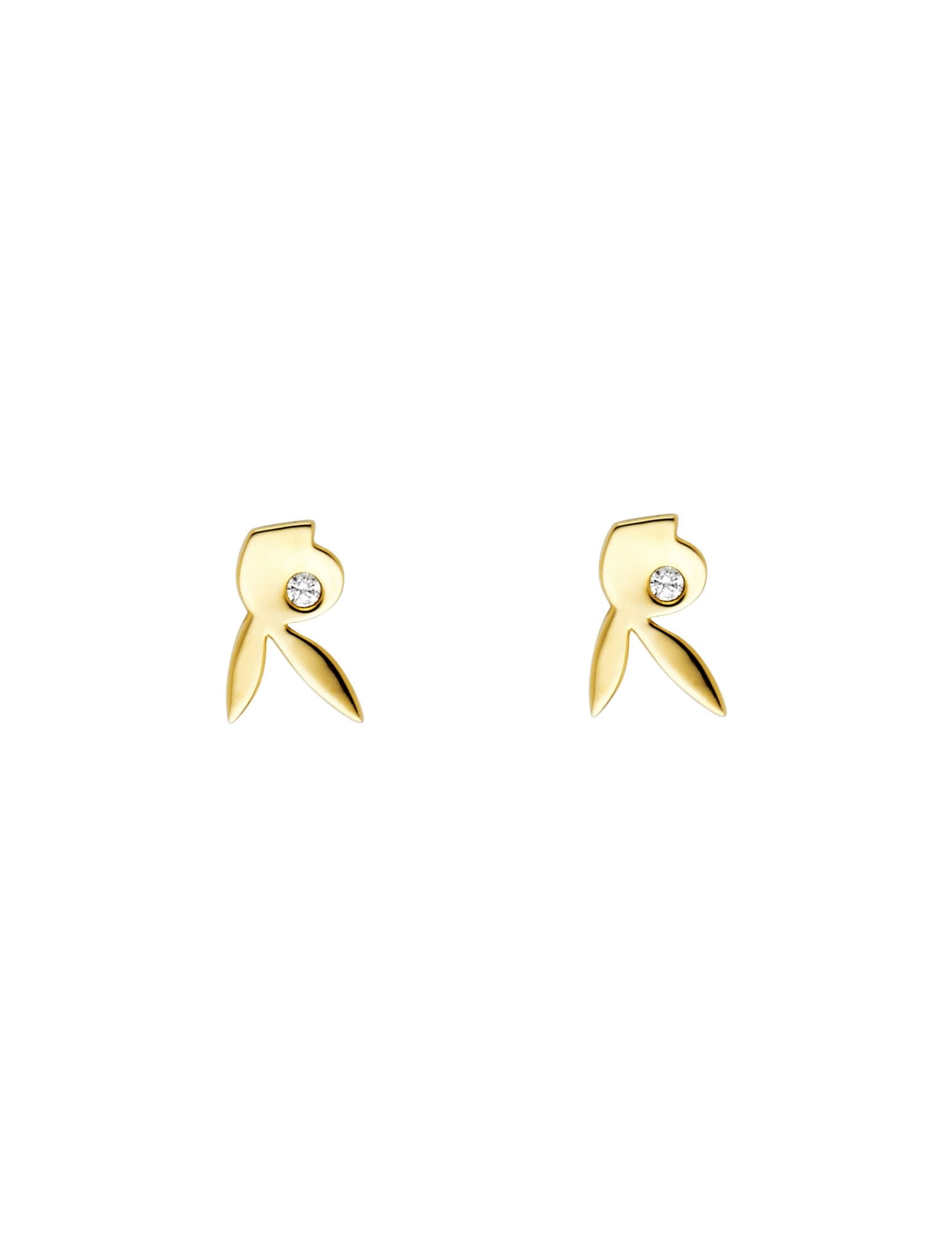 14KY CZ RABBIT POST EARRINGS - 3
