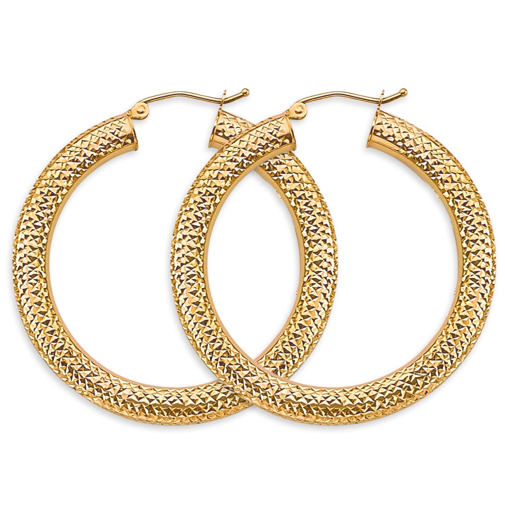 14KY DC ROUND TUBE HOOP EARRINGS: 14KY DC Round Tube Hoop Earrings Material Type : 14k Gold Material Color : Yellow Avg. Weight: 4.26 Gr. Size: Height : 40 mm, Width : 40 mm Accessories: None Notice: When purchasing pre-owned goods,