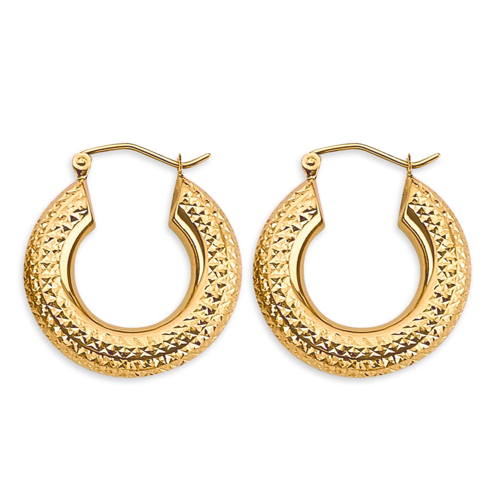 14KY DC ROUND TUBE HOOP EARRINGS: 14KY DC Round Tube Hoop Earrings Material Type : 14k Gold Material Color : Yellow Avg. Weight: 2.14 Gr. Size: Height : 25 mm, Width : 25 mm Accessories: None Notice: When purchasing pre-owned goods,