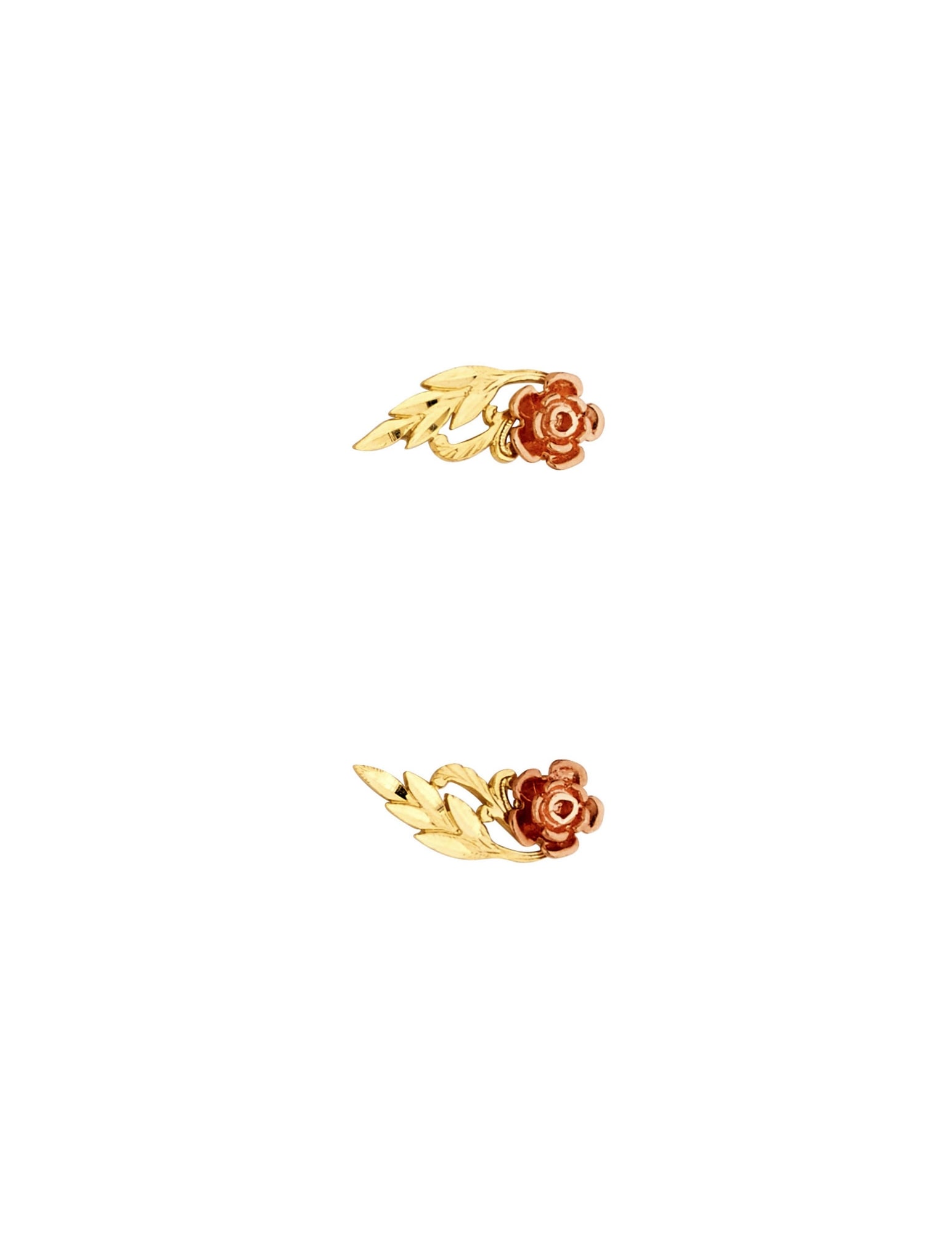 14K 2T SMALL FLOWER POST EARRINGS - 2