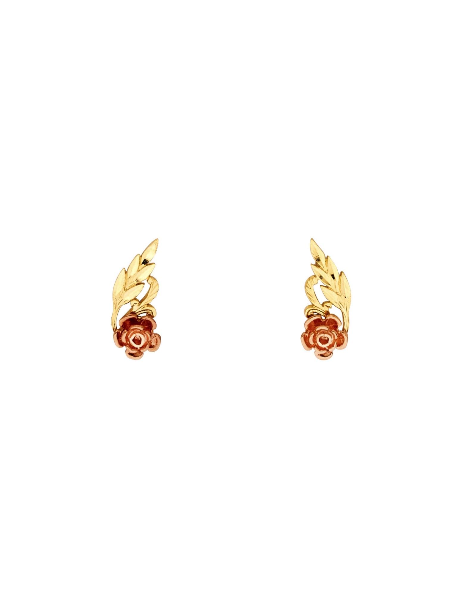 14K 2T SMALL FLOWER POST EARRINGS - 3