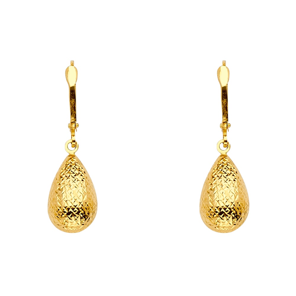 14KY DC TEAR DROP EARRINGS: 14KY DC Tear Drop Earrings Material Type : 14k Gold Material Color : Yellow Avg. Weight: 1.72 Gr. Size: Height : 33 mm, Width : 10 mm Accessories: None Notice: When purchasing pre-owned goods, please