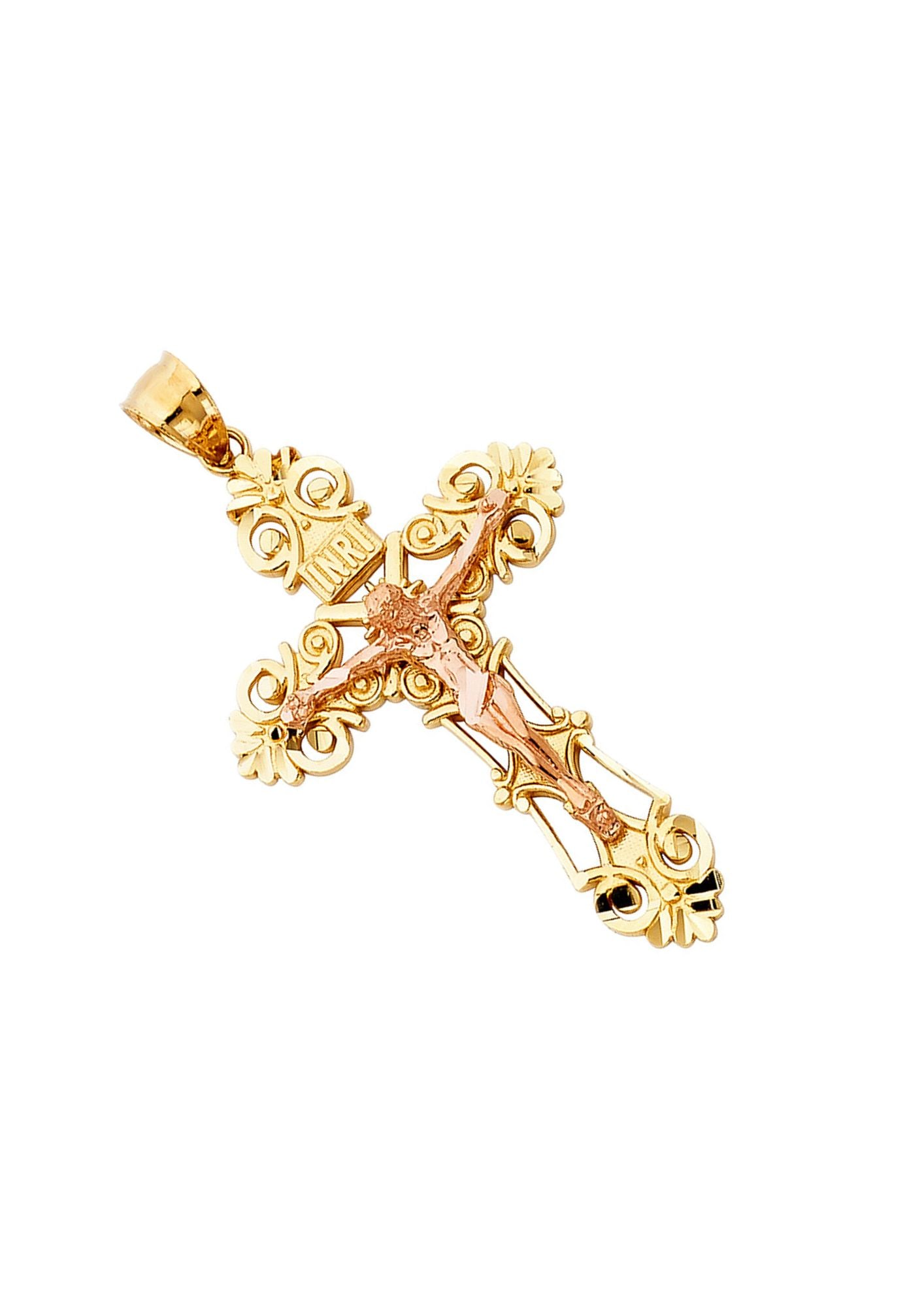 14K 2T CRUCUFIX PENDANT - 4