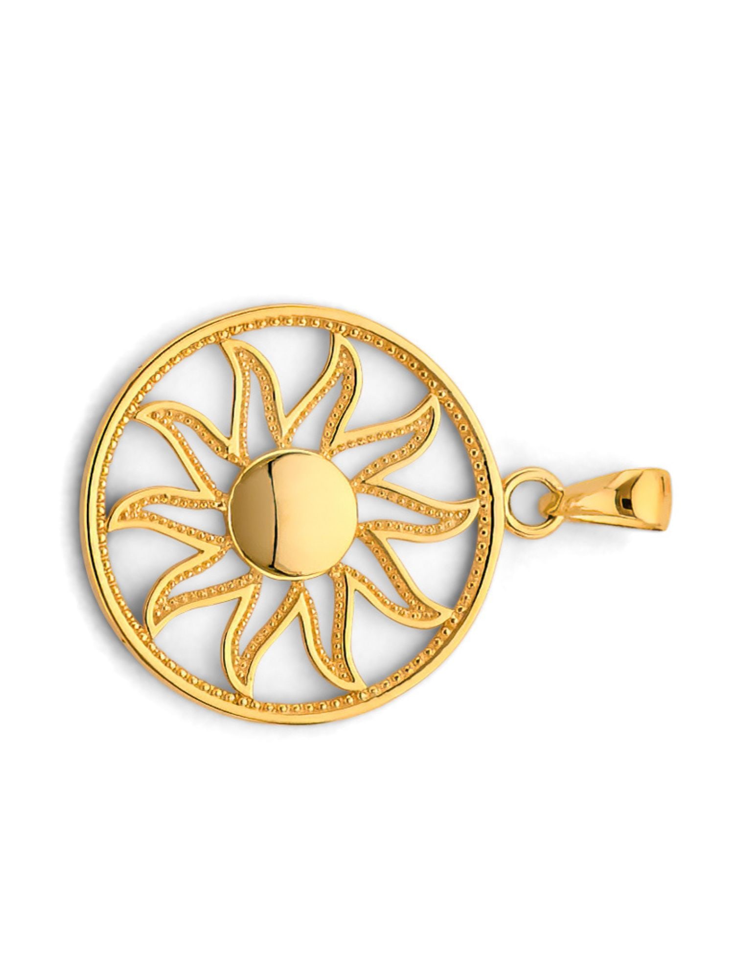 14KY ROUND SUN PENDANT - 2
