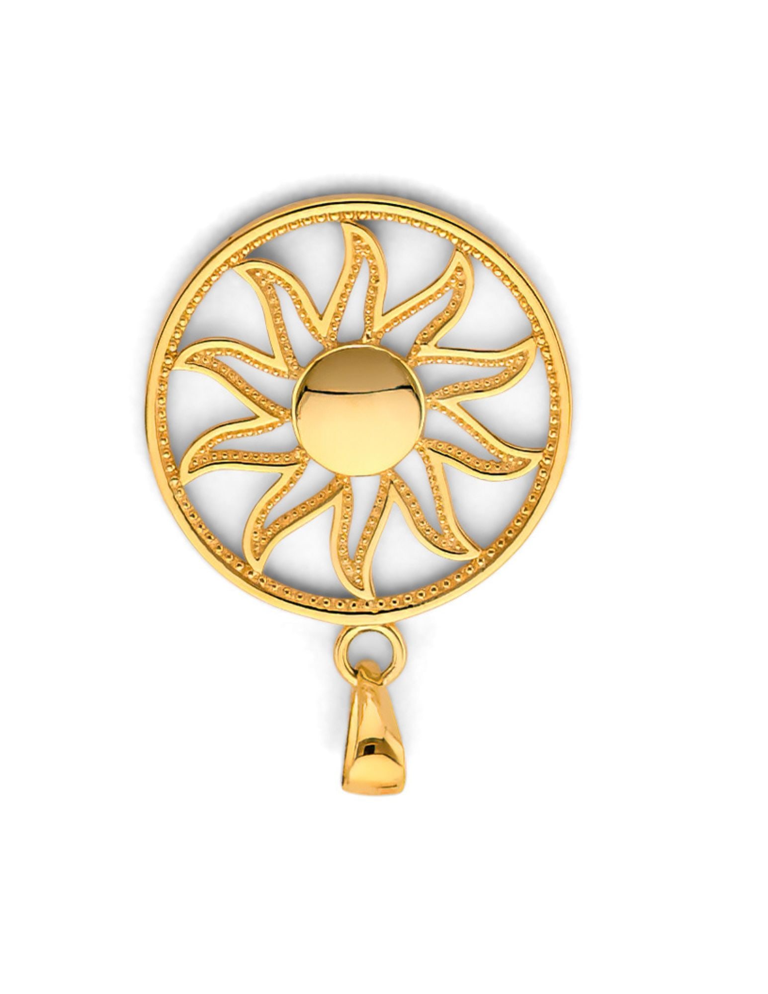 14KY ROUND SUN PENDANT - 3