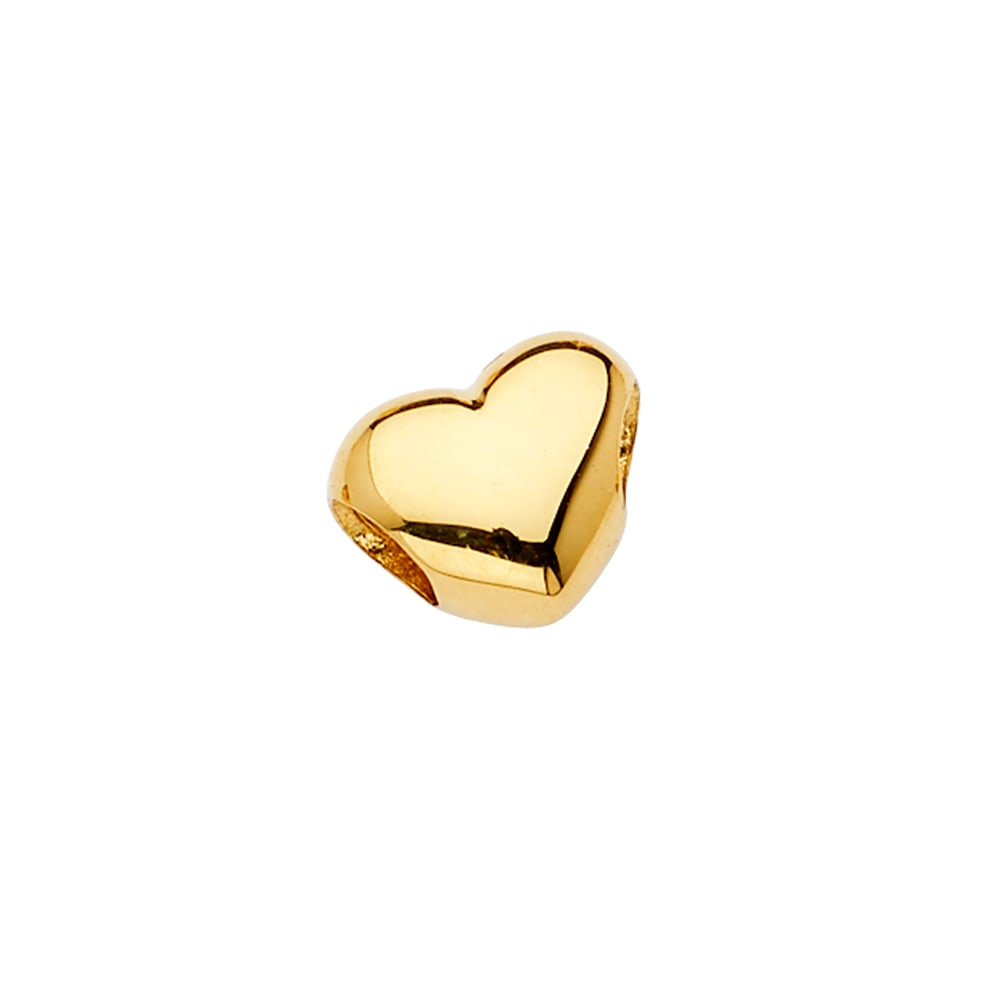 14KY HEART SLIDER CHARM FOR MIX&MATCH BRACELET: 14KY Heart Slider Charm for Mix&Match Bracelet Type: Pendant Material Type: 14k Gold Material Color: Yellow Avg. Weight: 1.25 Gr. Size: Height : 10 mm, Width : 10 mm Accessories: None Notice: When