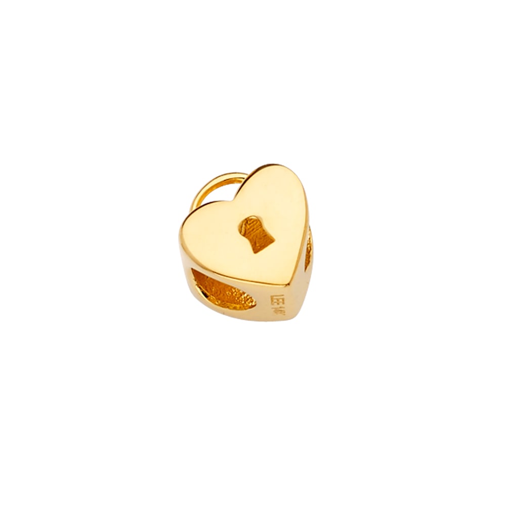 14KY HEART LOCK SLIDER CHARM FOR MIX&MATCH BRACELET: 14KY Heart Lock Slider Charm for Mix&Match Bracelet Type: Pendant Material Type: 14k Gold Material Color: Yellow Avg. Weight: 1.21 Gr. Size: Height : 10 mm, Width : 8 mm Accessories: None