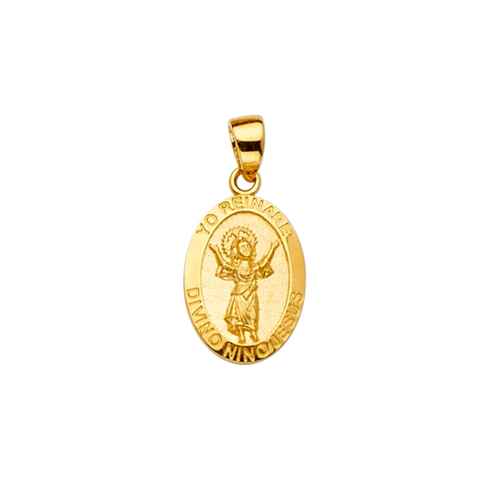 14KY BABY JESUS PENDANT: 14KY Baby Jesus Pendant Type: Pendant Material Type: 14k Gold Material Color: Yellow Avg. Weight: 1.12 Gr. Size: Height : 21 mm,Width : 10 mm Accessories: None Notice: When purchasing pre-owned