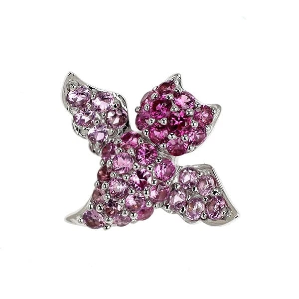 K18WG PINK SAPPHIRE PENDANT TOP CLIONE: K18WG pink sapphire pendant top Clione Brand: None Type/Style: pendant top Material: K18WG, Main Stone sapphires Color: WG Size: Length/Width/Diameter 13.1 Accessories: None Accessories Notice: When