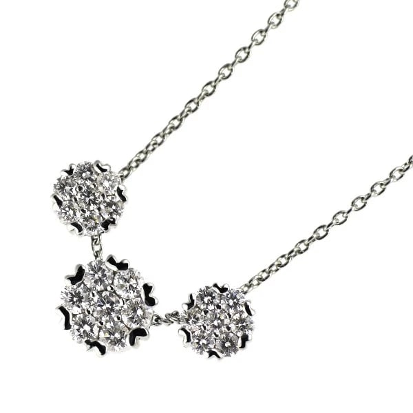 K18WG DIAMOND PENDANT NECKLACE: K18WG DIAMOND PENDANT NECKLACE Brand: None Type/Style: pendant necklace Material: K18WG, Main Stone Natural Color: WG Size: Chain Length: 45cm Accessories: None Accessories Notice: When purchasing