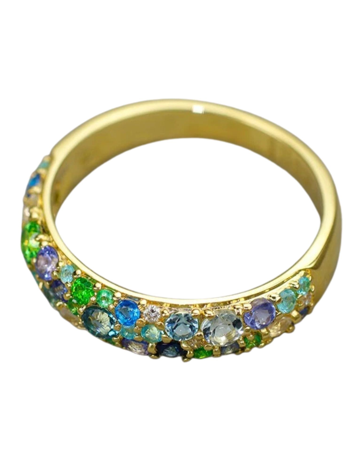 K18YG MULTICOLOR STONE RING STONE - 2