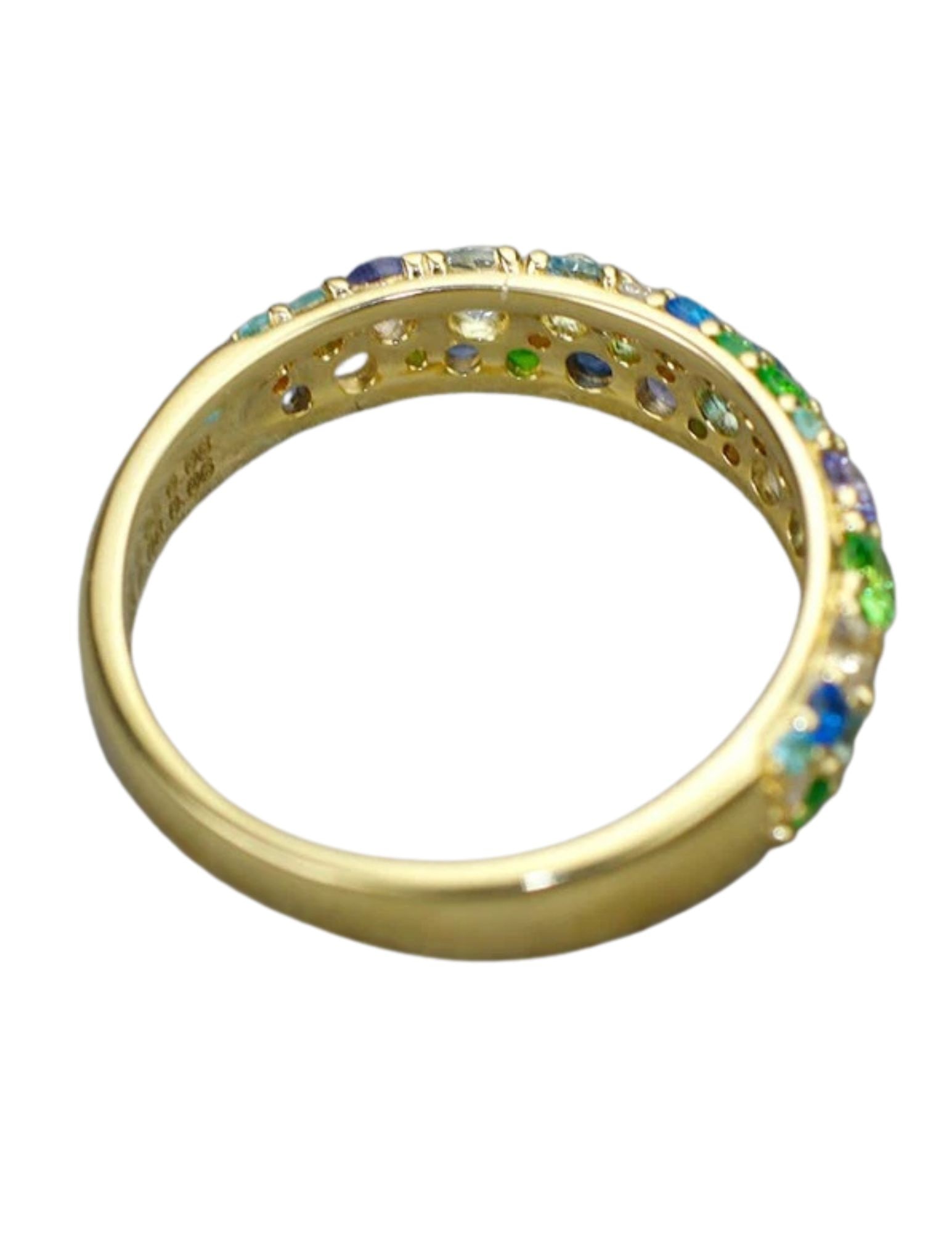 K18YG MULTICOLOR STONE RING STONE - 3