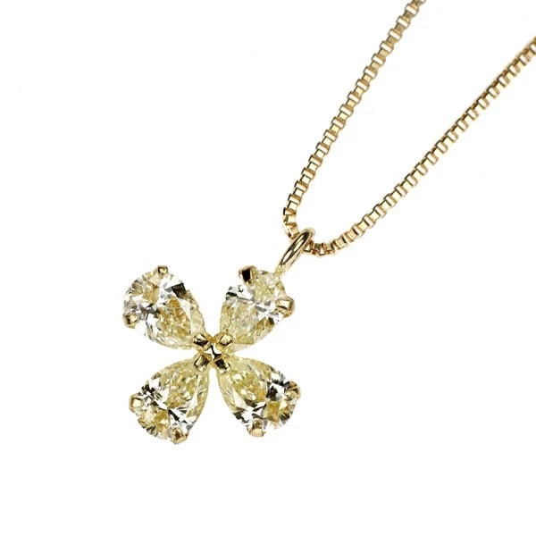 K18YG FLOWER DIAMOND PENDANT NECKLACE: K18YG Flower Diamond Pendant Necklace Brand: None Type/Style: pendant necklace Material: K18YG, Main Stone Natural Color: YG Size: Chain Length: 40cm Accessories: None Accessories Notice: When
