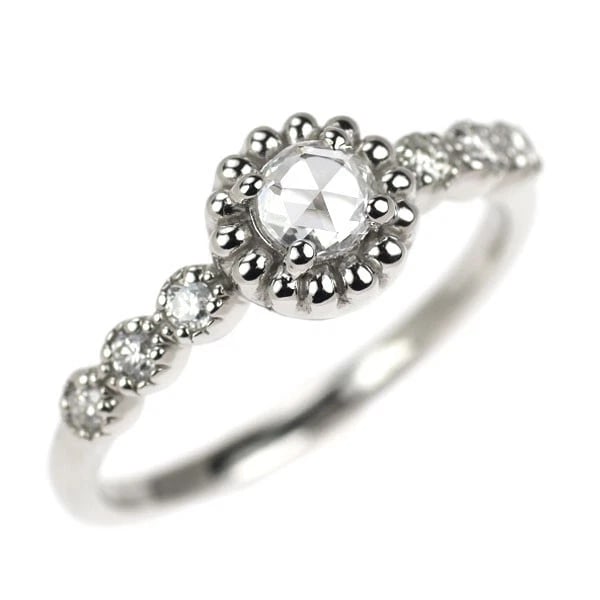 PT900 ROSE CUT/ROUND BRILLIANT DIAMOND RING: Pt900 Rose Cut/Round Brilliant Diamond Ring Brand: None Type/Style: Ring Material: Pt900, Main Stone Natural Color: None Size: 5.25 US Accessories: None Accessories Notice: When purchasing pre-owned