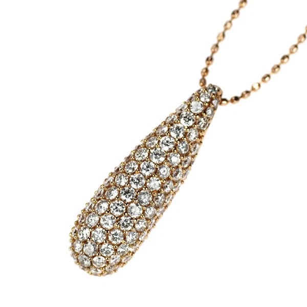 K18PG DIAMOND PENDANT NECKLACE: K18PG Diamond Pendant Necklace Brand: None Type/Style: pendant necklace Material: K18PG, Main Stone Natural Color: PG Size: Chain Length: 45.5cm Accessories: None Accessories Notice: When purchasing