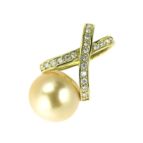 K18YG WHITE BUTTERFLY GOLDEN PEARL DIAMOND PENDANT TOP DIAMETER: K18YG White Butterfly Golden Pearl Diamond Pendant Top Diameter Brand: None Type/Style: pendant top Material: K18YG, Main Stone Natural Color: YG Size: Length/Width/Diameter 28.7 Accessories: None