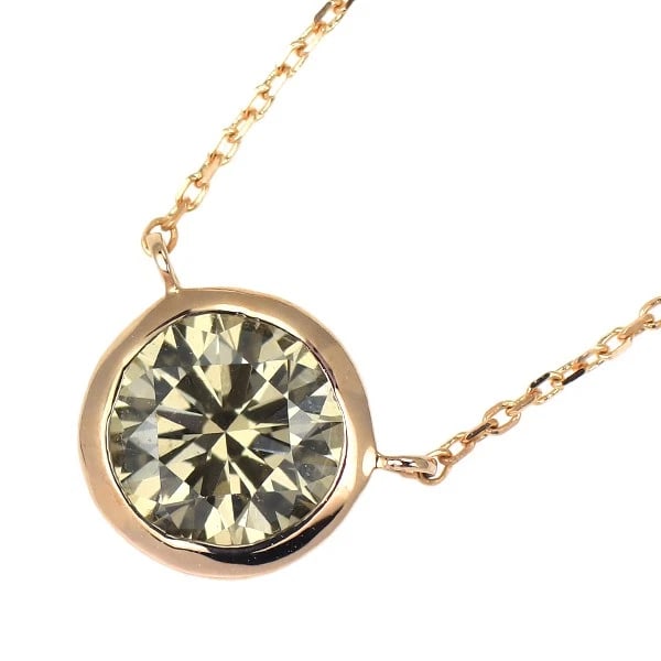 K18PG DIAMOND PENDANT NECKLACE: K18PG Diamond Pendant Necklace Brand: None Type/Style: pendant necklace Material: K18PG, Main Stone Natural Color: PG Size: Chain Length 41cm Accessories: None Accessories Notice: When purchasing