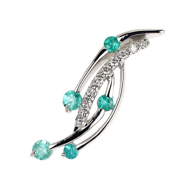 K18WG PARAIBA TOURMALINE DIAMOND PENDANT TOP: K18WG Paraiba Tourmaline Diamond Pendant Top Brand: None Type/Style: pendant top Material: K18WG, Main Stone tourmaline/Natural Color: WG Size: Length/Width/Diameter 21.7 Accessories: None