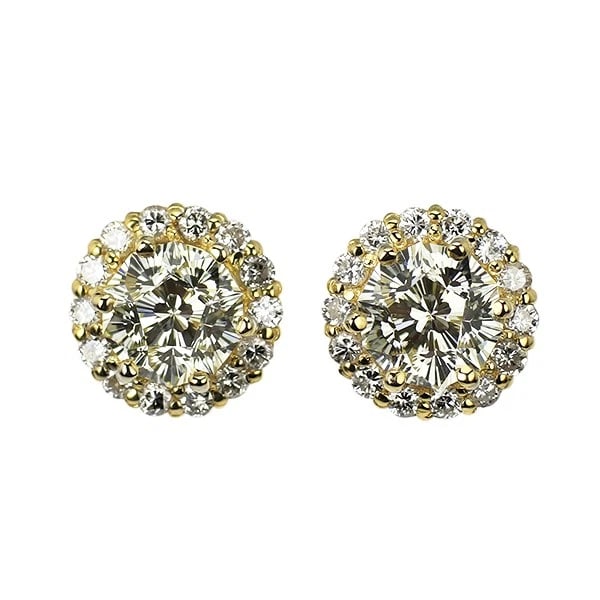 K18YG SAKURA CUT DIAMOND EARRINGS: K18YG Sakura Cut Diamond Earrings Brand: None Type/Style: piercing Material: K18YG, Main Stone Natural Color: YG Size: Length/Width/Diameter 7.8 Accessories: None Accessories Notice: When purchasing