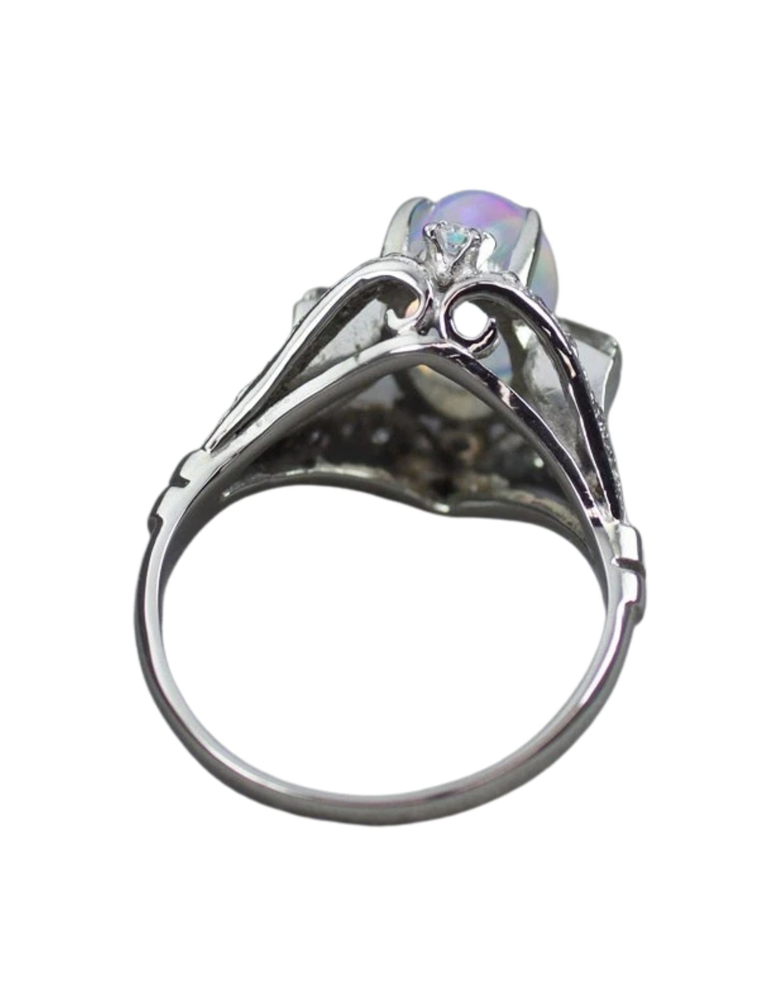 PT850 WATER OPAL DIAMOND RING - 2