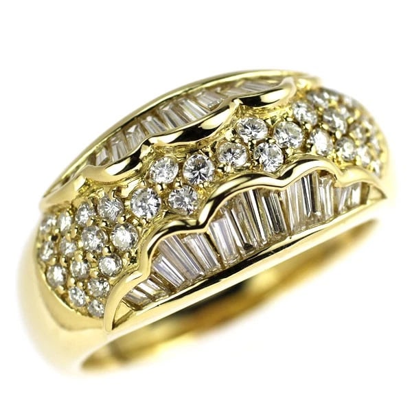 K18YG DIAMOND RING: K18YG diamond ring Brand: None Type/Style: Ring Material: K18YG, Main Stone Natural Color: YG Size: 6.75 - 7 US Accessories: None Accessories Notice: When purchasing pre-owned goods, please refer to