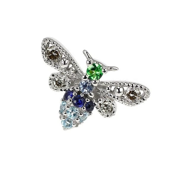 K18WG COLORED STONE DIAMOND PENDANT TOP INSECT: K18WG Colored Stone Diamond Pendant Top Insect Brand: None Type/Style: pendant top Material: K18WG, Color: WG Size: Length/Width/Diameter 9.6 Accessories: None Accessories Notice: When purchasing