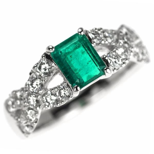 K18WG EMERALD DIAMOND RING: K18WG Emerald Diamond Ring Brand: None Type/Style: Ring Material: K18WG, Main Stone Emberald/Natural Color: WG Size: 7.25 US Accessories: None Accessories Notice: When purchasing pre-owned goods,