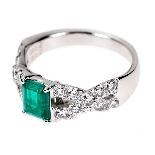 K18WG EMERALD DIAMOND RING - 2
