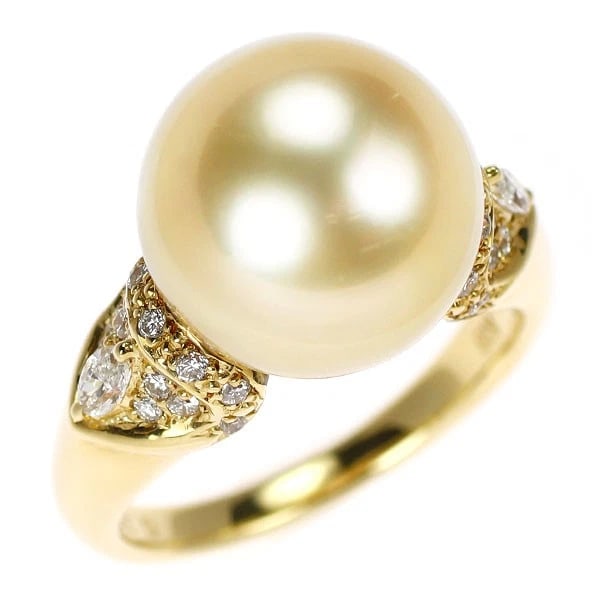 K18YG GOLDEN PEARL DIAMOND RING: K18YG Golden Pearl Diamond Ring Brand: None Type/Style: Ring Material: K18YG, Main Stone Golden Pearl / Natural Color: YG Size: 12.3 US Accessories: None Accessories Notice: When purchasing pre-owned
