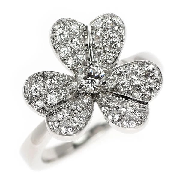 VAN CLEEF & ARPELS K18WG DIAMOND RING: Van Cleef & Arpels K18WG Diamond Ring Brand: Van Cleef & Arpels Type/Style: Ring Material: K18WG, Main Stone Natural Color: WG Size: 4.75 - 5 US Accessories: None Accessories Notice: When purchasing