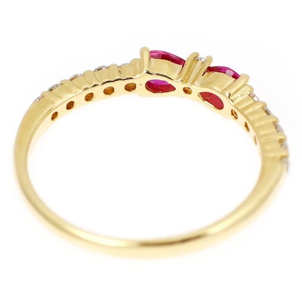 K18YG RUBY DIAMOND RING - 2
