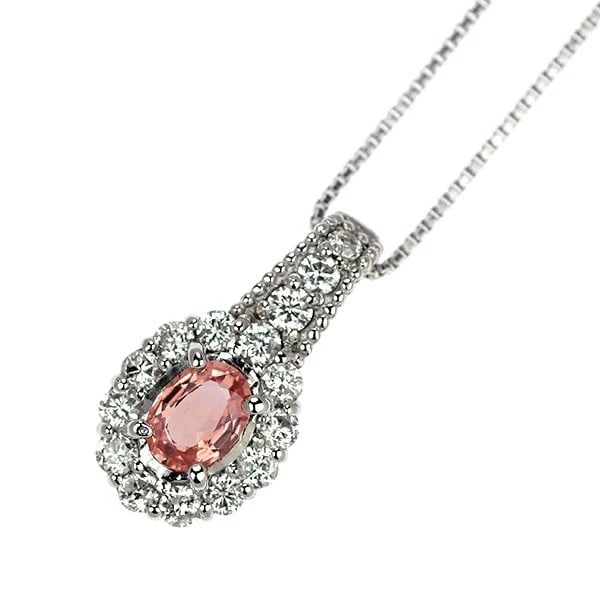 PT900/ K18WG PAPARAZIA SAPPHIRE DIAMOND PENDANT NECKLACE: Pt900/ K18WG Paparazia Sapphire Diamond Pendant Necklace Brand: None Type/Style: pendant necklace Material: Pt900/K18WG, Main Stone Sapphire Color: None/WG Size: Chain Length: 46cm Accessories: None