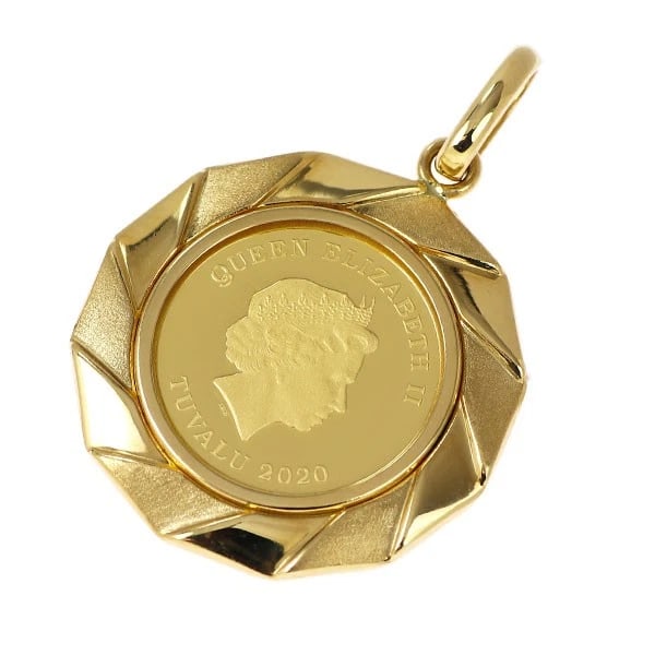 K18YG/ K24YG PENDANT TOP COIN: K18YG/ K24YG Pendant Top Coin Brand: None Type/Style: pendant top Material: K18YG/K24YG, Color: YG Size: Length/Width/Diameter 37.4 Accessories: None Accessories Notice: When purchasing pre-owned