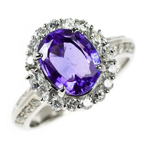 PT900 TANZANITE DIAMOND RING (1 of 3)