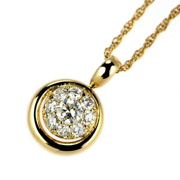 K18YG DIAMOND PENDANT NECKLACE: K18YG DIAMOND PENDANT NECKLACE Brand: None Type/Style: pendant necklace Material: K18YG, Main Stone Natural Color: YG Size: Chain Length 40cm Accessories: None Accessories Notice: When purchasing