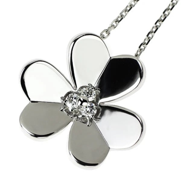 VAN CLEEF & ARPELS K18WG DIAMOND PENDANT NECKLACE: Van Cleef & Arpels K18WG Diamond Pendant Necklace Brand: Van Cleef & Arpels Type/Style: pendant necklace Material: K18WG, Main Stone Natural Color: WG Size: Chain Length 42cm Accessories: None