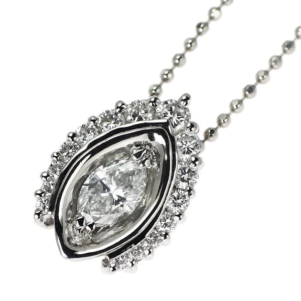 PT900/ PT850 MARQUISE DIAMOND PENDANT NECKLACE: Pt900/ Pt850 Marquise Diamond Pendant Necklace Brand: None Type/Style: pendant necklace Material: Pt900/Pt850, Main Stone Natural/Marquise Color: None Size: Chain Length: 40cm Accessories: None