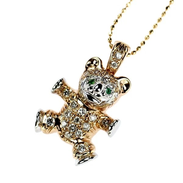 K18PG/PT900 DIAMOND EMERALD PENDANT NECKLACE: K18pg/PT900 diamond emerald pendant necklace Brand: None Type/Style: pendant necklace Material: Pt900/PG, Main Stone Emerald Color: Pt Size: Chain Length 45cm Accessories: None Accessories