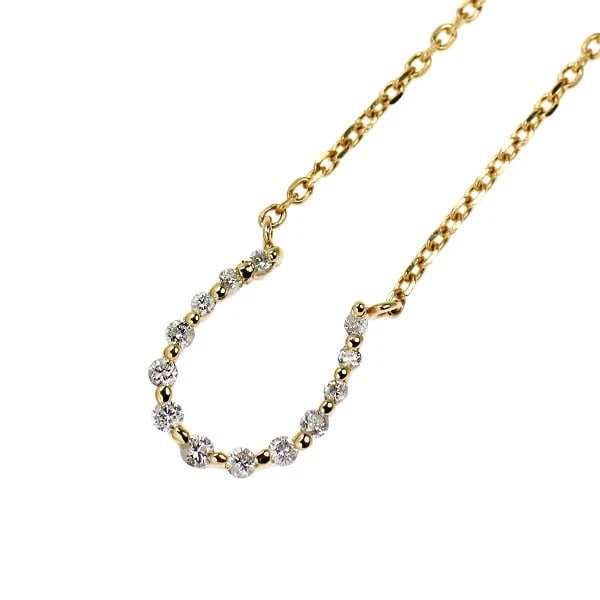 AGATE K10YG DIAMOND PENDANT NECKLACE: Agate K10YG Diamond Pendant Necklace Brand: Agete Type/Style: pendant necklace Material: K18YG, Main Stone Natural Color: YG Size: Chain Length 41cm Accessories: None Accessories Notice: When