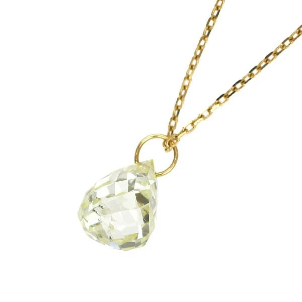 K18YG BRIOLETTE CUT DIAMOND NECKLACE: K18YG Briolette Cut Diamond Necklace Brand: None Type/Style: necklaces Material: K18YG, Main Stone Briolette Color: YG Size: Chain Length: 40cm Accessories: None Accessories Notice: When purchasing